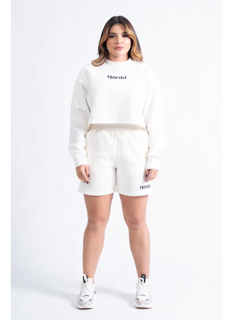 bermuda de moletom hardd classic branco