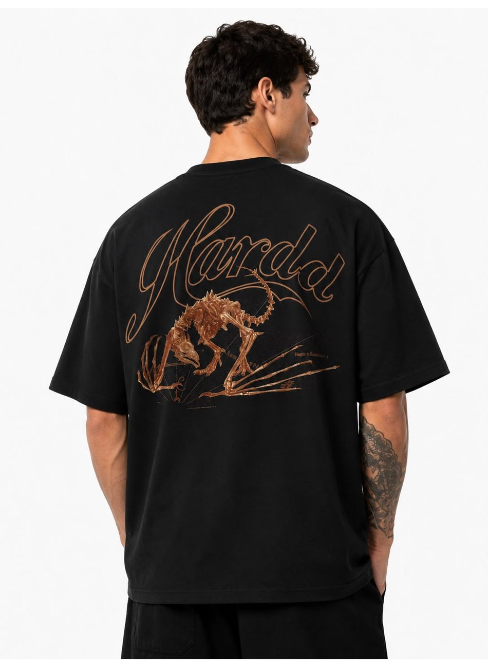CAMISETA OVERSIZED ORANGE DRAGON - PRETO